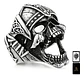 Anillo Acero Calavera Vikingo Craneo Color Plata Para Hombre - Miniatura 1