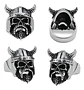 Anillo Para Hombre Cráneo Vikingo Cuernos Acero Color Plata - Miniatura 2