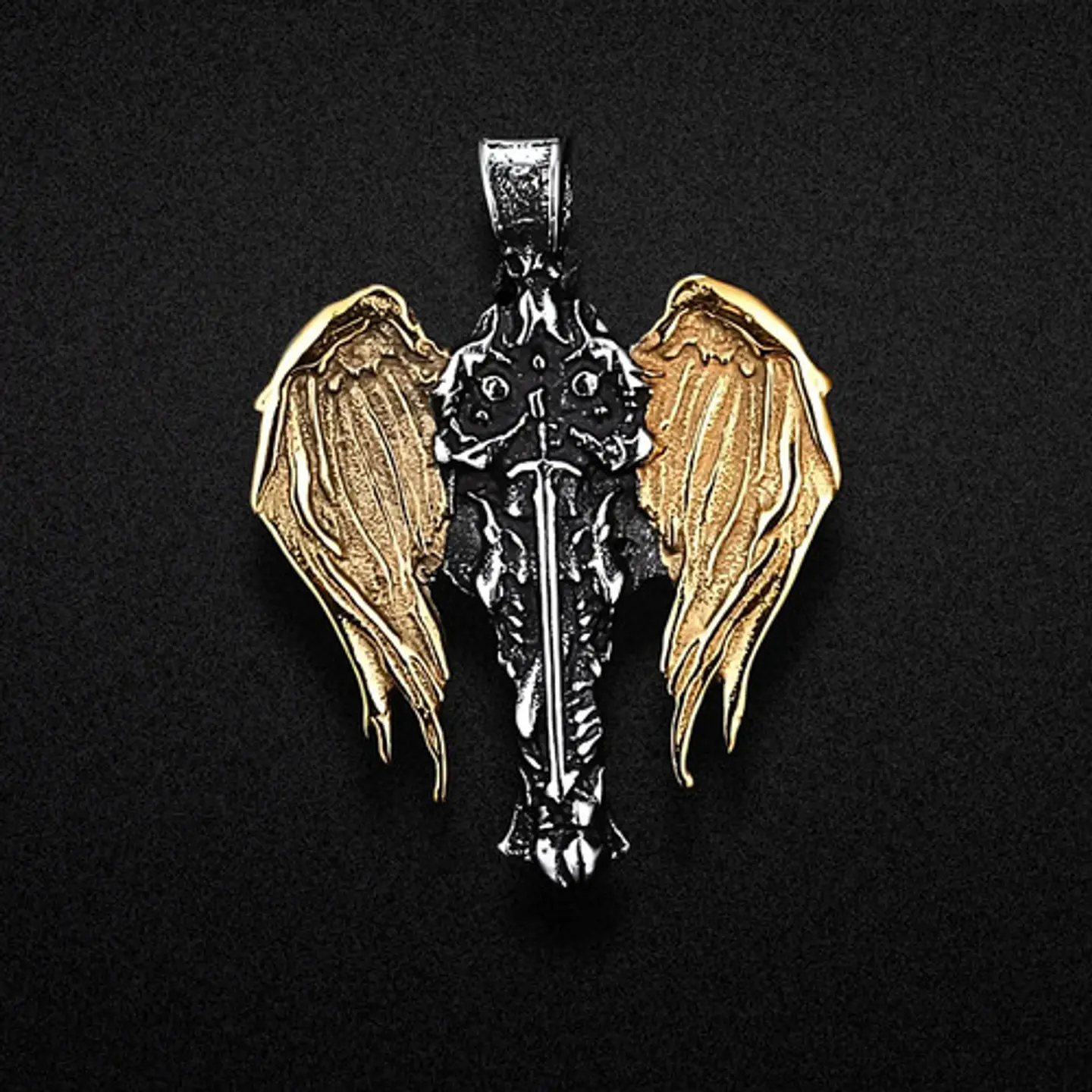Collar Para Hombre Mujer Con Dije Vikingo Arcángel Color Oro 6