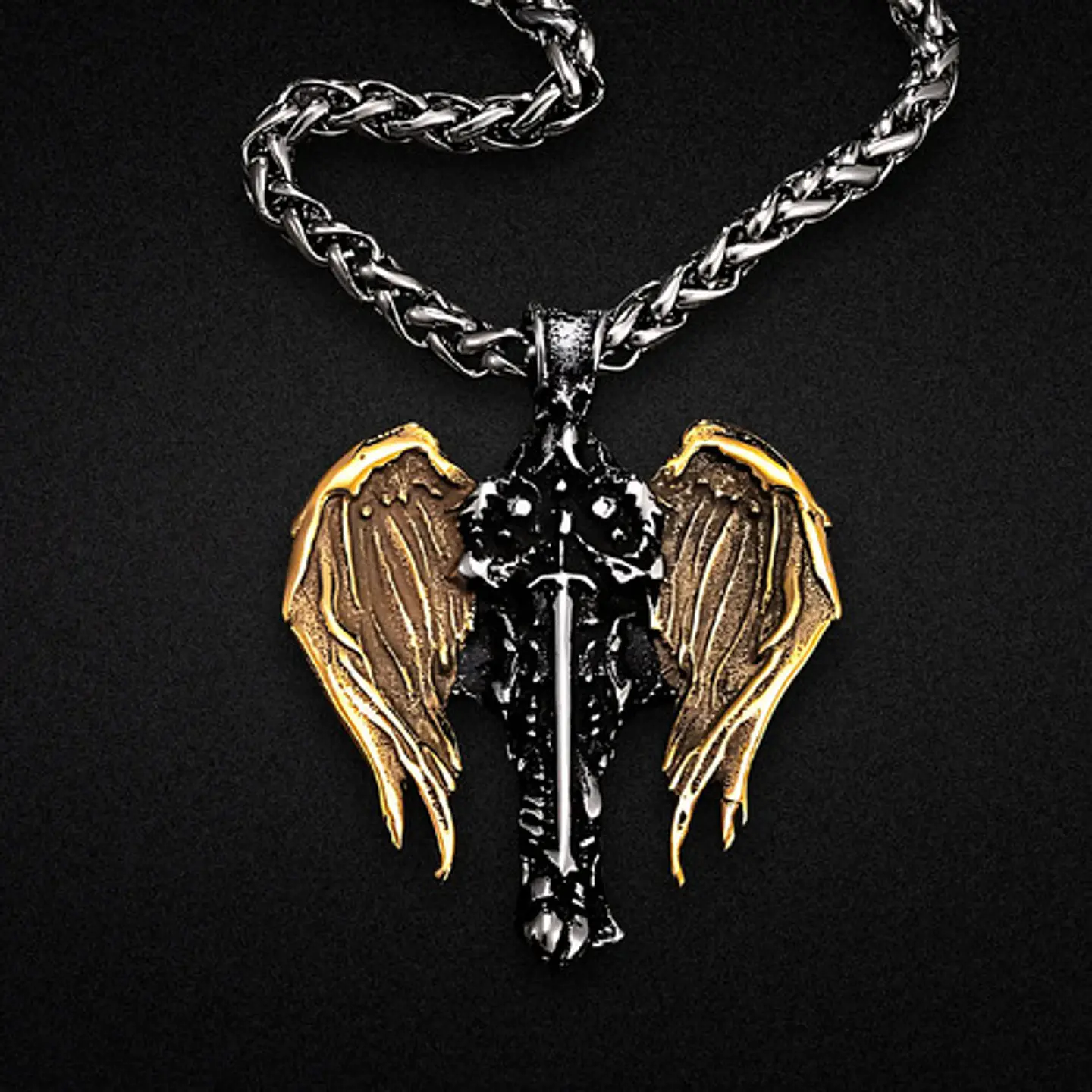 Collar Para Hombre Mujer Con Dije Vikingo Arcángel Color Oro 7