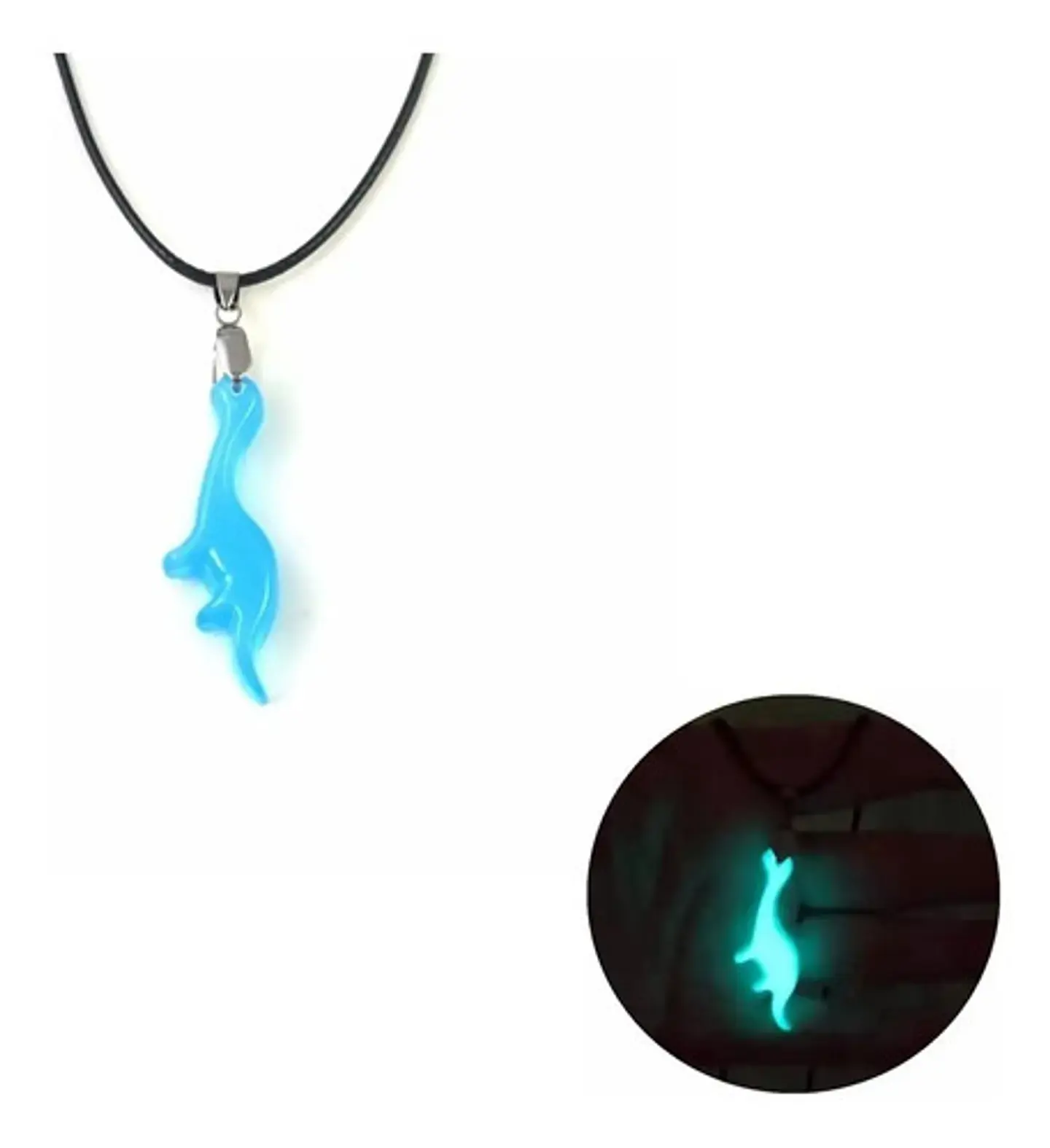 Collar Dije Dinosaurio Brilla En La Oscuridad Hombre Y Mujer 1