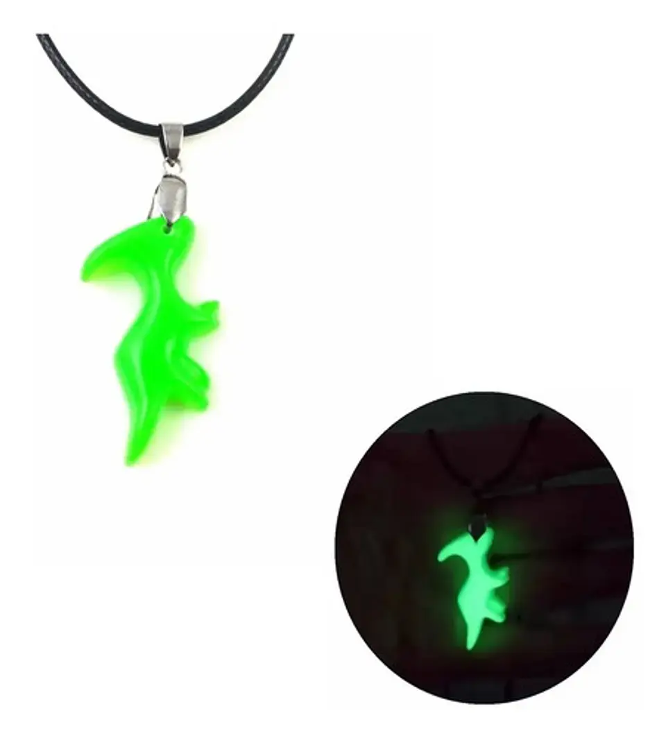 Collar Dije Dinosaurio Brilla En La Oscuridad Hombre Y Mujer 11