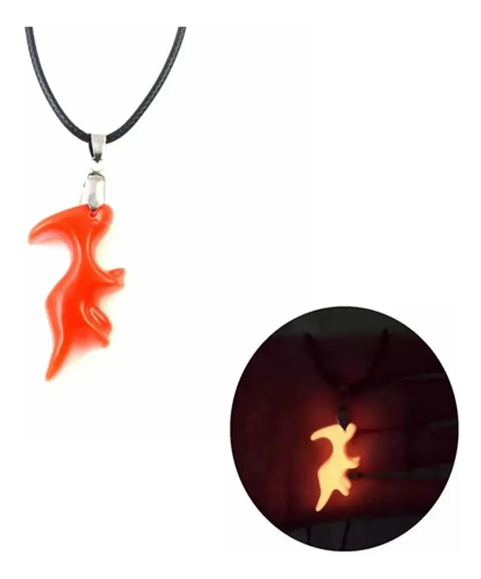 Collar Dije Dinosaurio Brilla En La Oscuridad Hombre Y Mujer 12