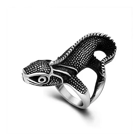 Anillo Animal Forma Lagarto Gecko Acero Color Plata Hombre