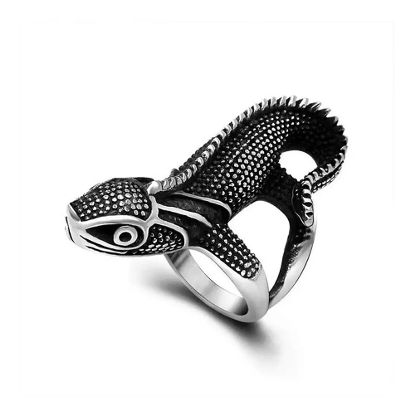 Anillo Animal Forma Lagarto Gecko Acero Color Plata Hombre 1