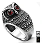 Anillo Forma De Buho De Acero Color Plata Para Hombre Mujer - Miniatura 1
