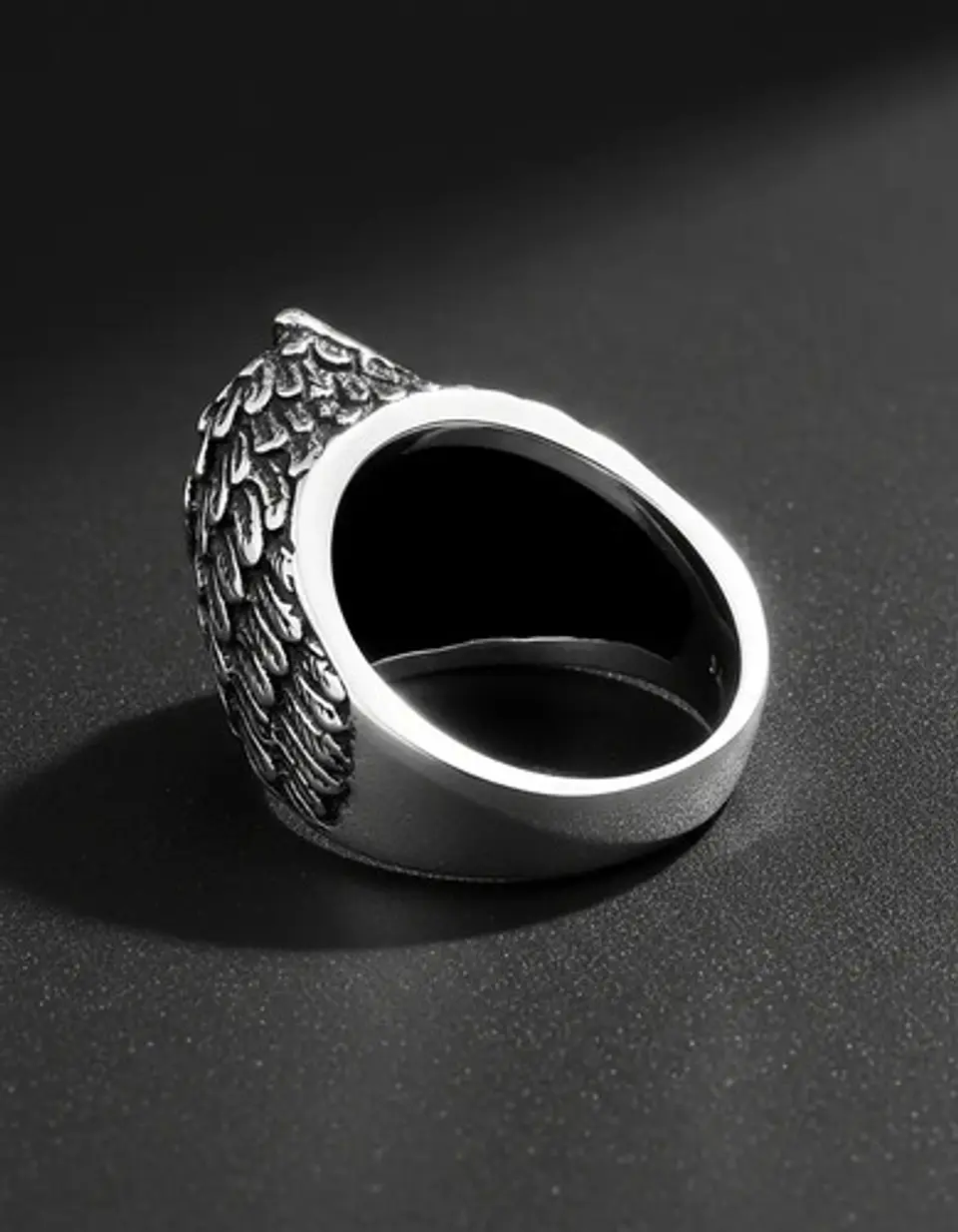 Anillo Forma De Buho De Acero Color Plata Para Hombre Mujer 8