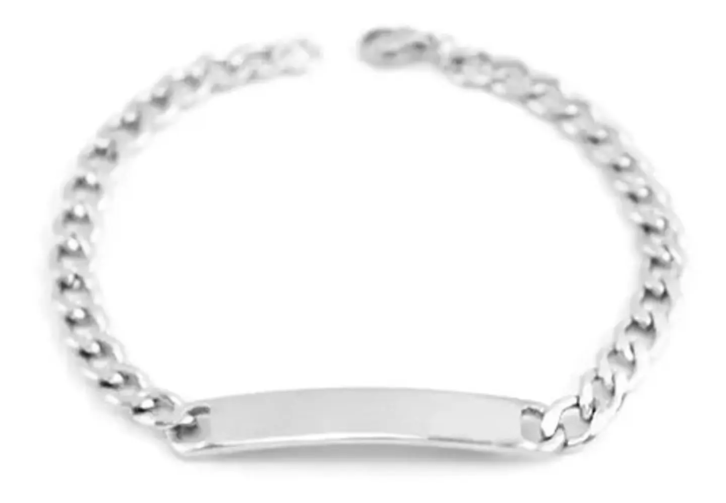 Pulsera De Acero Cadena Cubana 8 Mm Placa Color Plata Hombre 9