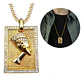 Collar Dije Urbano Hip Hop Egipto Nefertiti Color Oro Hombre - Miniatura 1