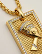Collar Dije Urbano Hip Hop Egipto Nefertiti Color Oro Hombre - Miniatura 3