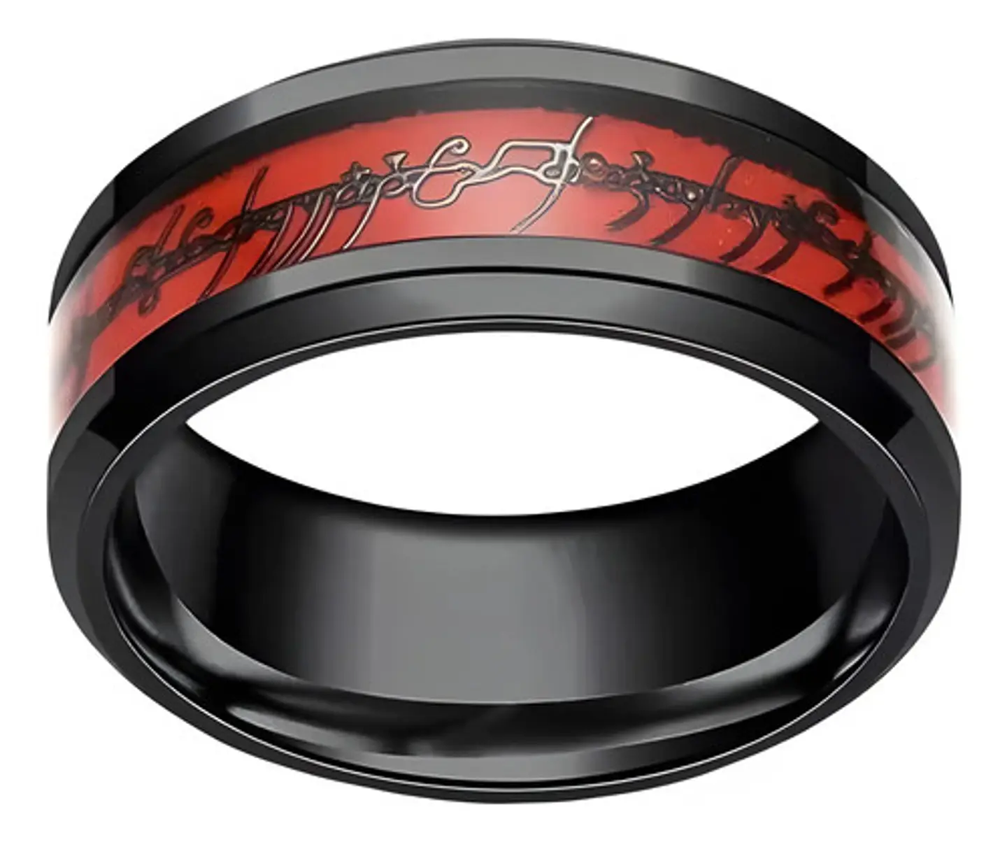 Anillo De Poder Señor De Los Anillo Acero Rojo Color Hombre 1