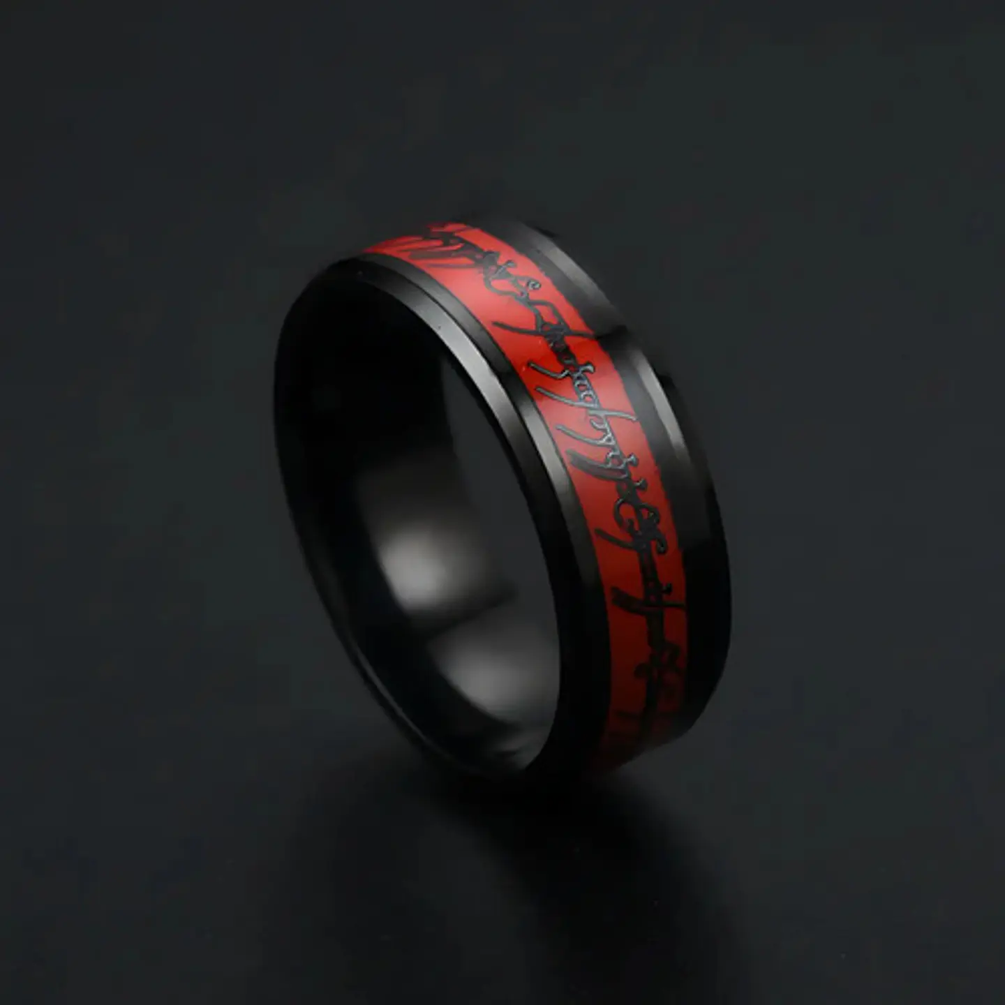 Anillo De Poder Señor De Los Anillo Acero Rojo Color Hombre 6