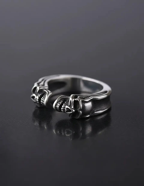 Anillo Hombre Mujer Cráneo Calavera Gótico Acero Color Plata