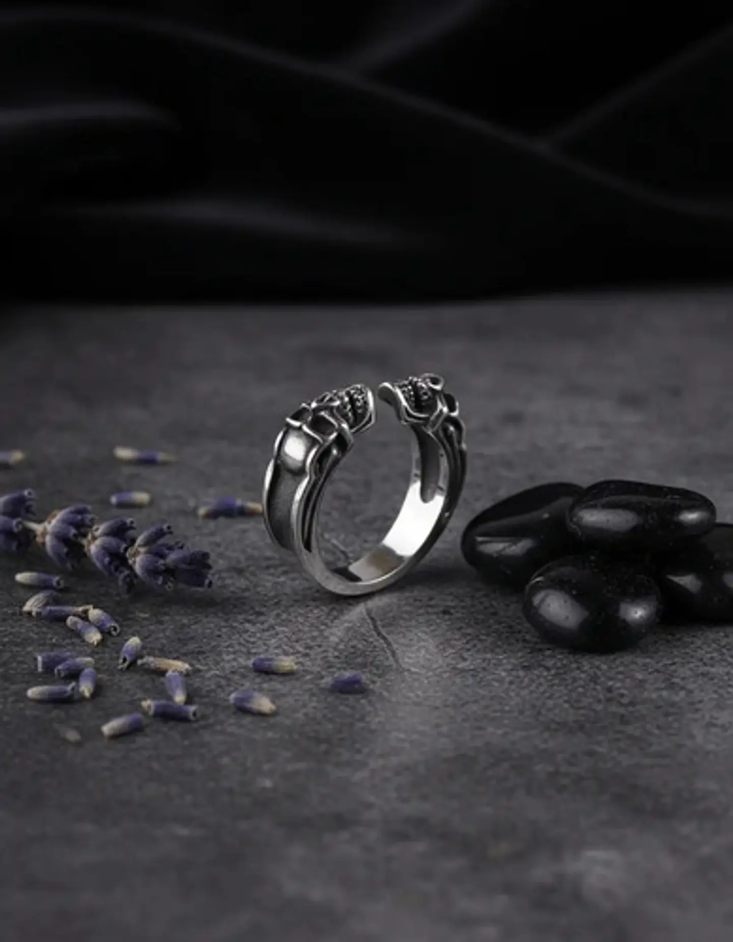 Anillo Hombre Mujer Cráneo Calavera Gótico Acero Color Plata 3