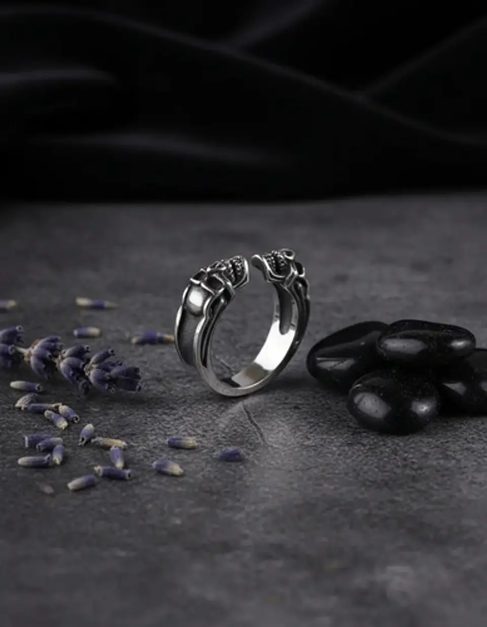 Anillo Hombre Mujer Cráneo Calavera Gótico Acero Color Plata 3
