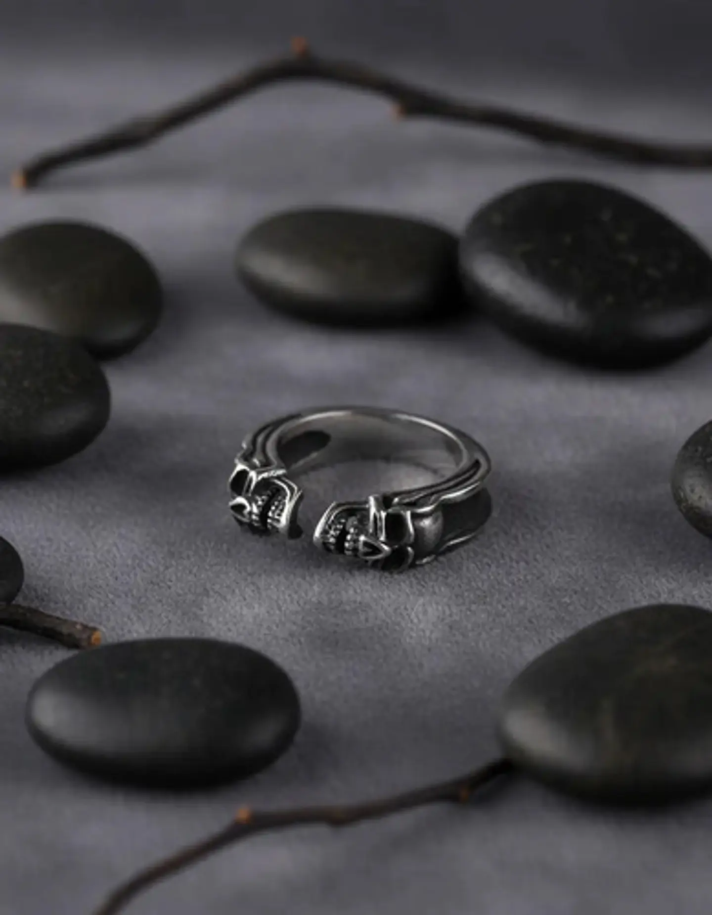 Anillo Hombre Mujer Cráneo Calavera Gótico Acero Color Plata 4