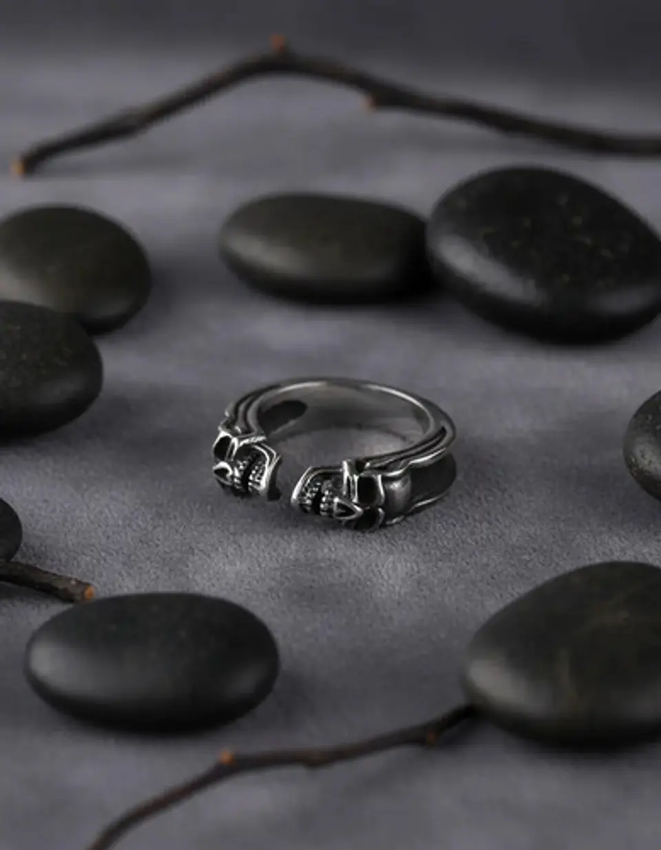 Anillo Hombre Mujer Cráneo Calavera Gótico Acero Color Plata 4