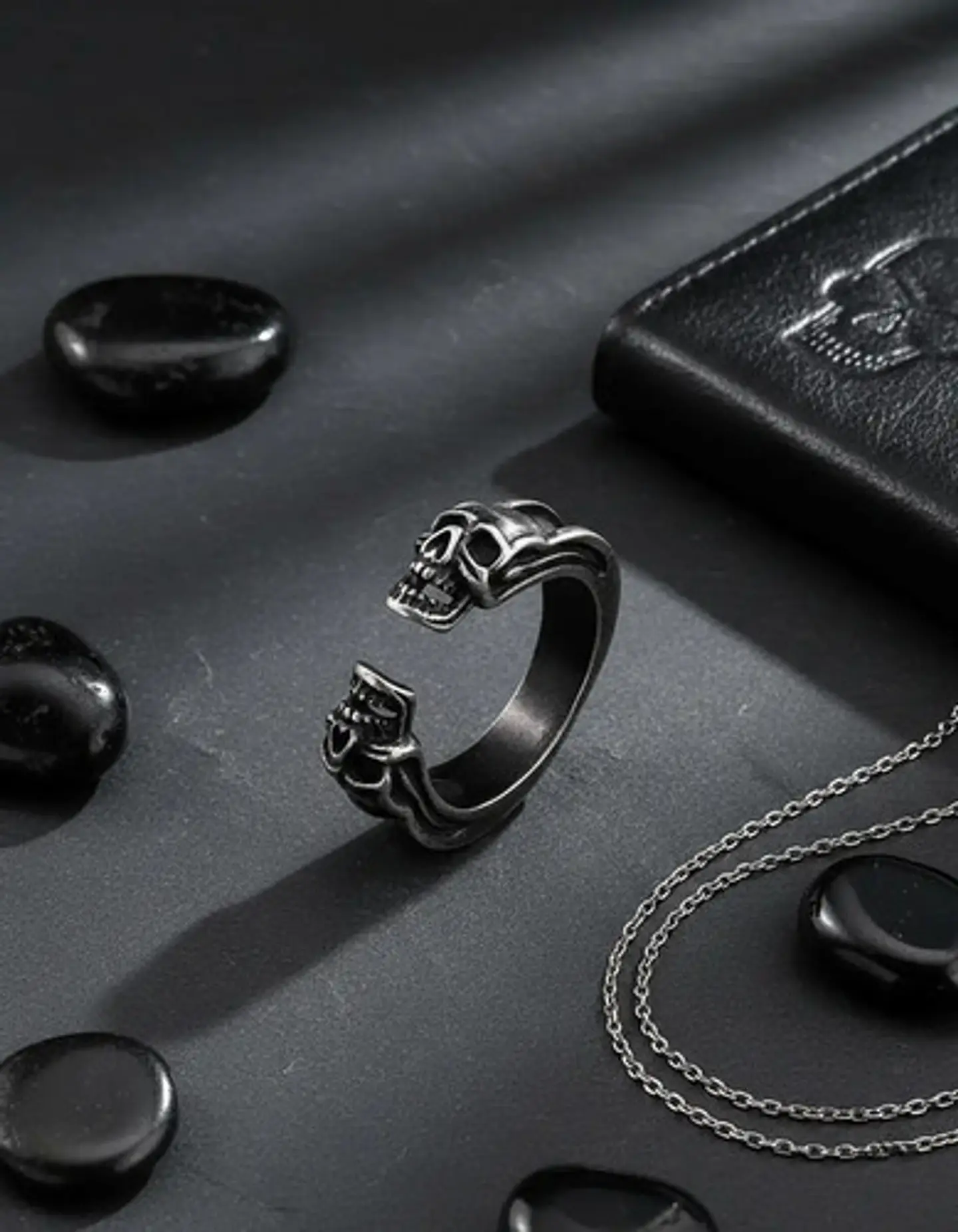 Anillo Hombre Mujer Cráneo Calavera Gótico Acero Color Plata 5