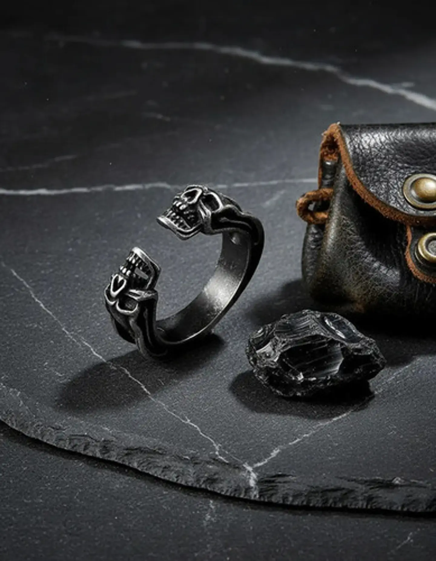 Anillo Hombre Mujer Cráneo Calavera Gótico Acero Color Plata 6