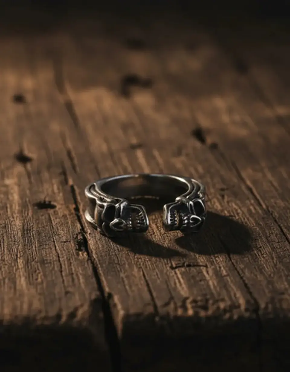 Anillo Hombre Mujer Cráneo Calavera Gótico Acero Color Plata 8