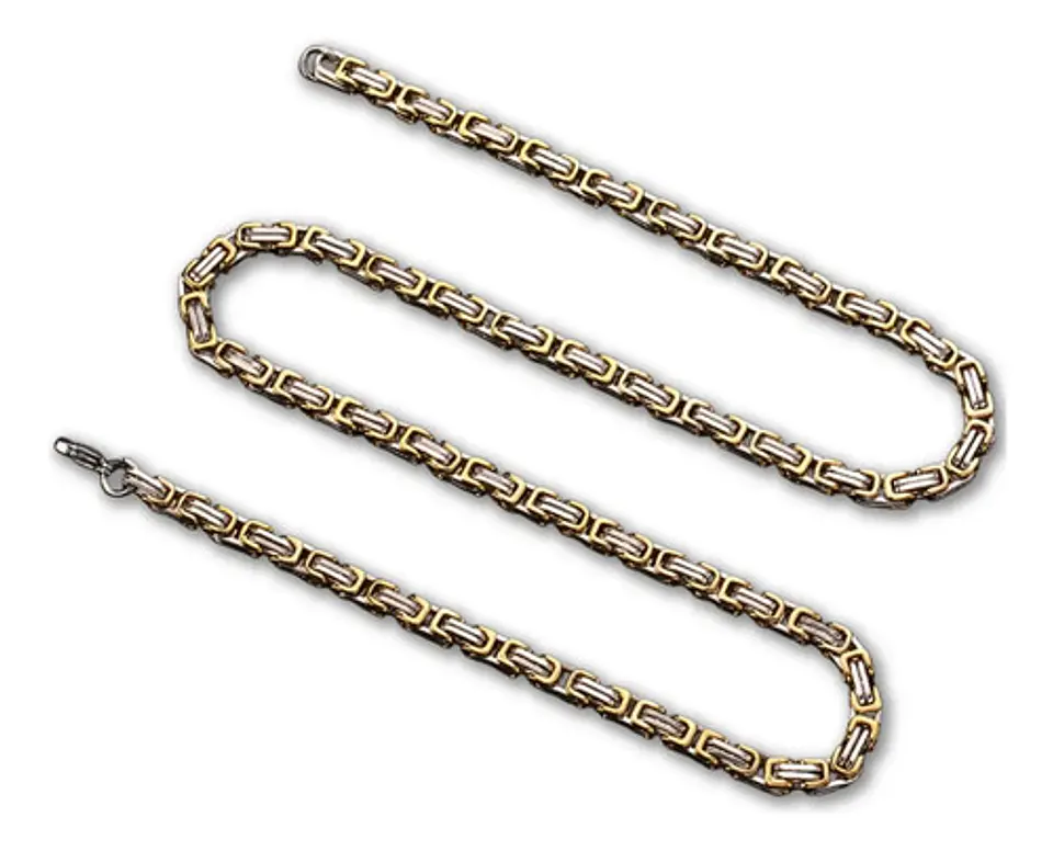 Cadena 6mm Color Oro Acero Inoxidable 55 Cm Bizantina Hombre 1