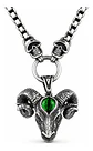 Collar Dije Carnero Cráneo Calavera Acero Color Plata Hombre - Miniatura 1