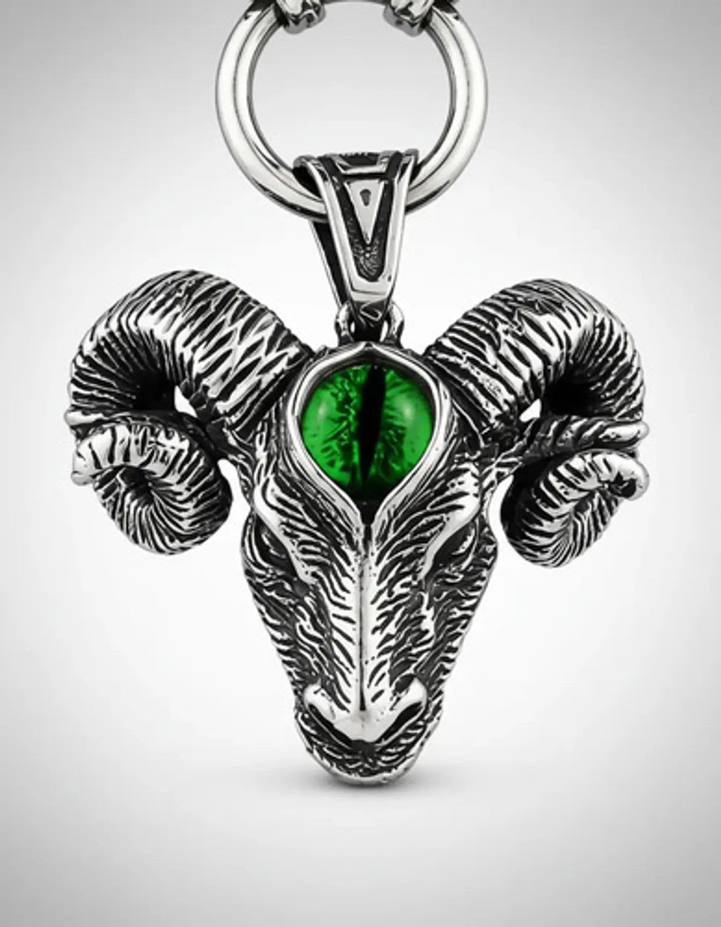 Collar Dije Carnero Cráneo Calavera Acero Color Plata Hombre 3