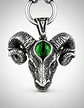 Collar Dije Carnero Cráneo Calavera Acero Color Plata Hombre - Miniatura 3