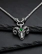 Collar Dije Carnero Cráneo Calavera Acero Color Plata Hombre - Miniatura 4