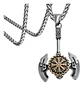 Collar Para Hombres Dije Hacha Vikingo Valknut Aegishjalmur Plateado - Miniatura 1