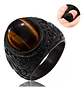 Anillo Vikingo Nordico Piedra Acero Color Negro Para Hombre - Miniatura 11