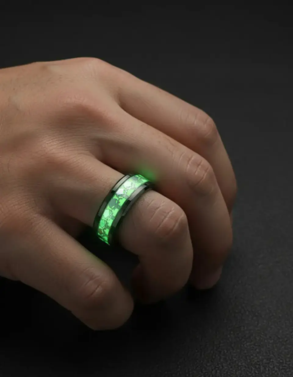 Anillo Brilla En La Oscuridad Acero The Punisher Para Hombre 6