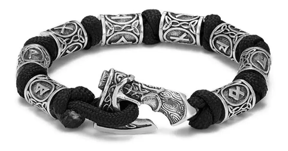 Pulsera Hombre Vikingo Cuerda Paracord Nordico Hacha Nórdica 1