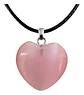 Collar Dije Corazón Piedra Natural Rosa Cadena Para Mujer - Miniatura 1