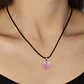 Collar Dije Corazón Piedra Natural Rosa Cadena Para Mujer - Miniatura 2