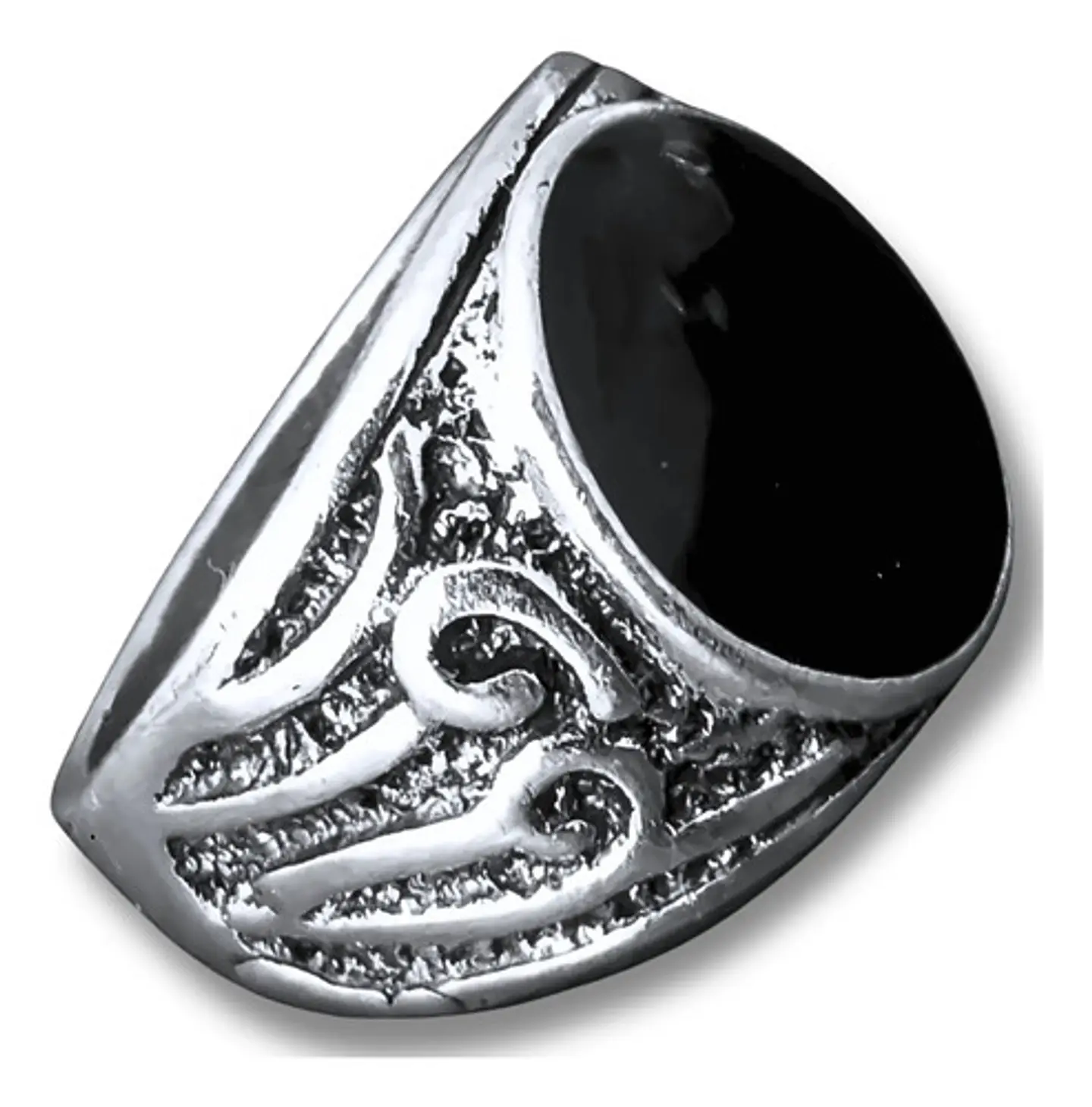 Anillo Hombre Color Plata  Piedra Negra Vintage Bohemio 1