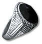 Anillo Hombre Color Plata  Piedra Negra Vintage Bohemio - Miniatura 4