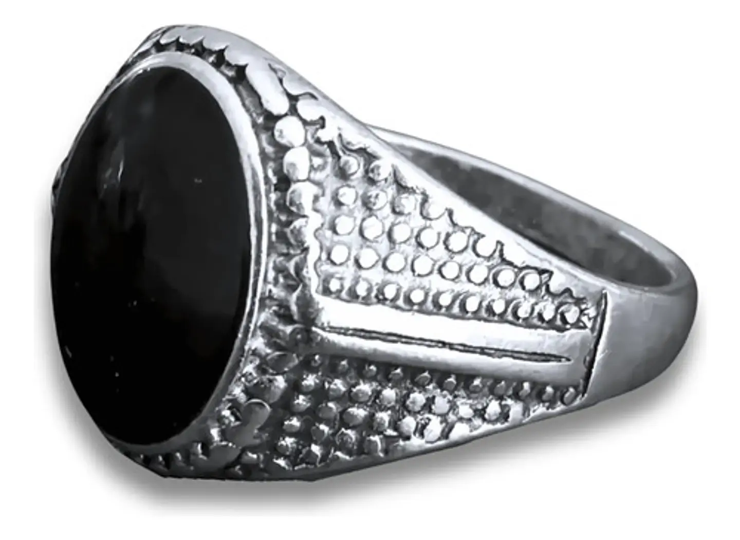 Anillo Hombre Color Plata  Piedra Negra Vintage Bohemio 5