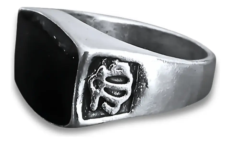 Anillo Hombre Color Plata  Piedra Negra Vintage Bohemio 8