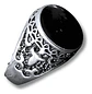 Anillo Hombre Color Plata  Piedra Negra Vintage Bohemio - Miniatura 10