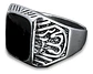 Anillo Hombre Color Plata  Piedra Negra Vintage Bohemio - Miniatura 17