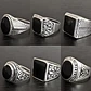 Anillo Hombre Color Plata  Piedra Negra Vintage Bohemio - Miniatura 21