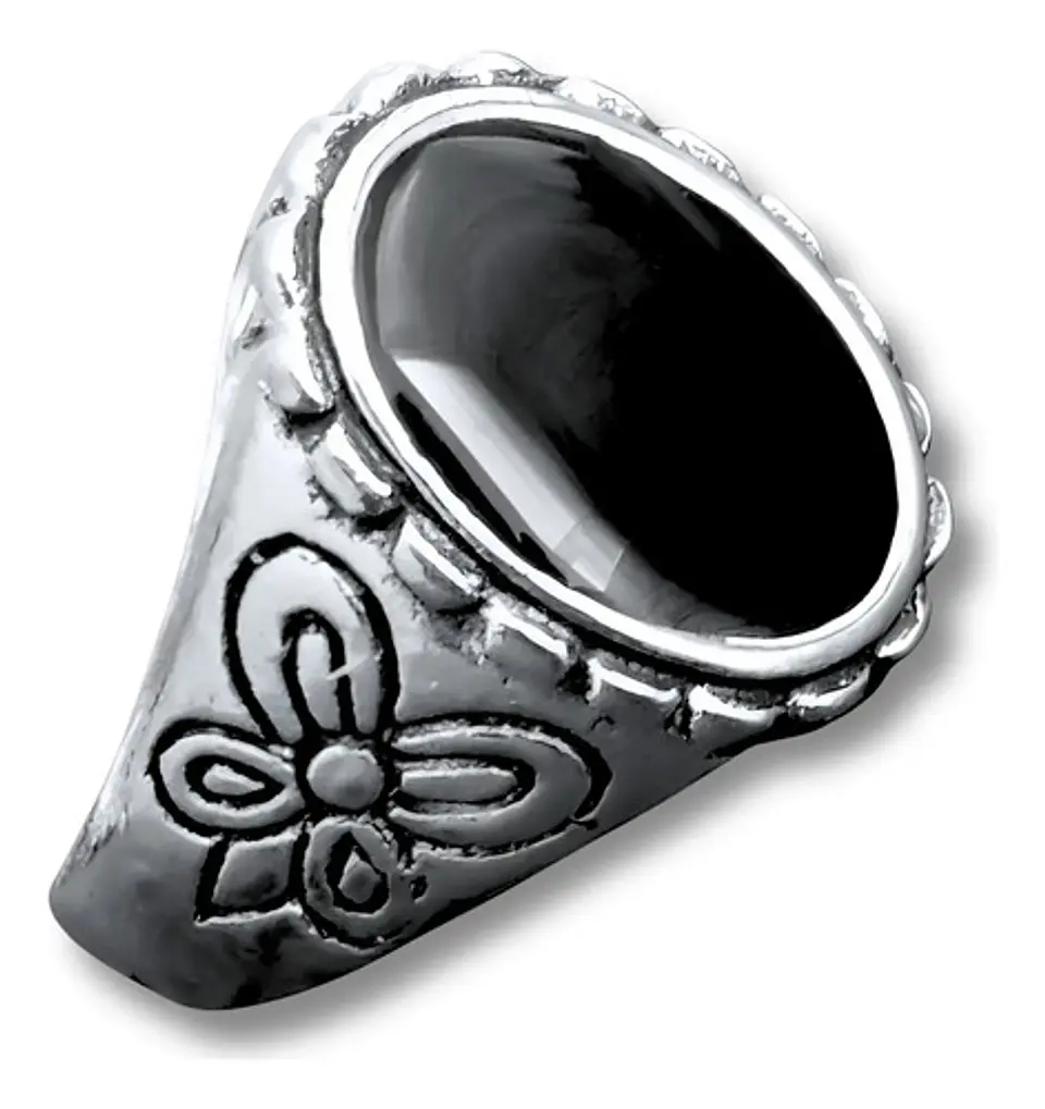 Anillo Hombre Color Plata  Piedra Negra Vintage Bohemio 25