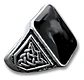 Anillo Hombre Color Plata  Piedra Negra Vintage Bohemio - Miniatura 37