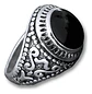 Anillo Hombre Color Plata  Piedra Negra Vintage Bohemio - Miniatura 40