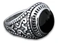 Anillo Hombre Color Plata  Piedra Negra Vintage Bohemio - Miniatura 41