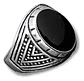 Anillo Hombre Color Plata  Piedra Negra Vintage Bohemio - Miniatura 44