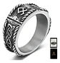 Anillo Vikingo Odin Runa Amuleto Acero Color Plata Hombre - Miniatura 1