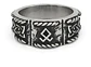 Anillo Vikingo Odin Runa Amuleto Acero Color Plata Hombre - Miniatura 2