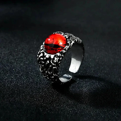 Anillo Para Hombres Y  Mujeres Con Ojo Del Mal Dragon Gótico